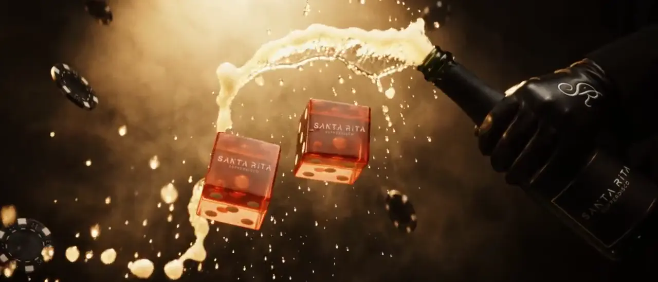 Casino visual: dice and champagne